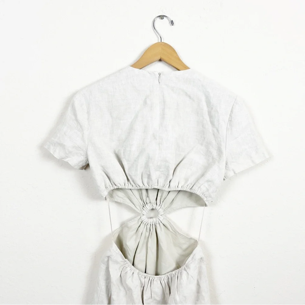 Staud Epona Ring Front Cut Out Linen Mini Dresss Size XS - Picture 8 of 9